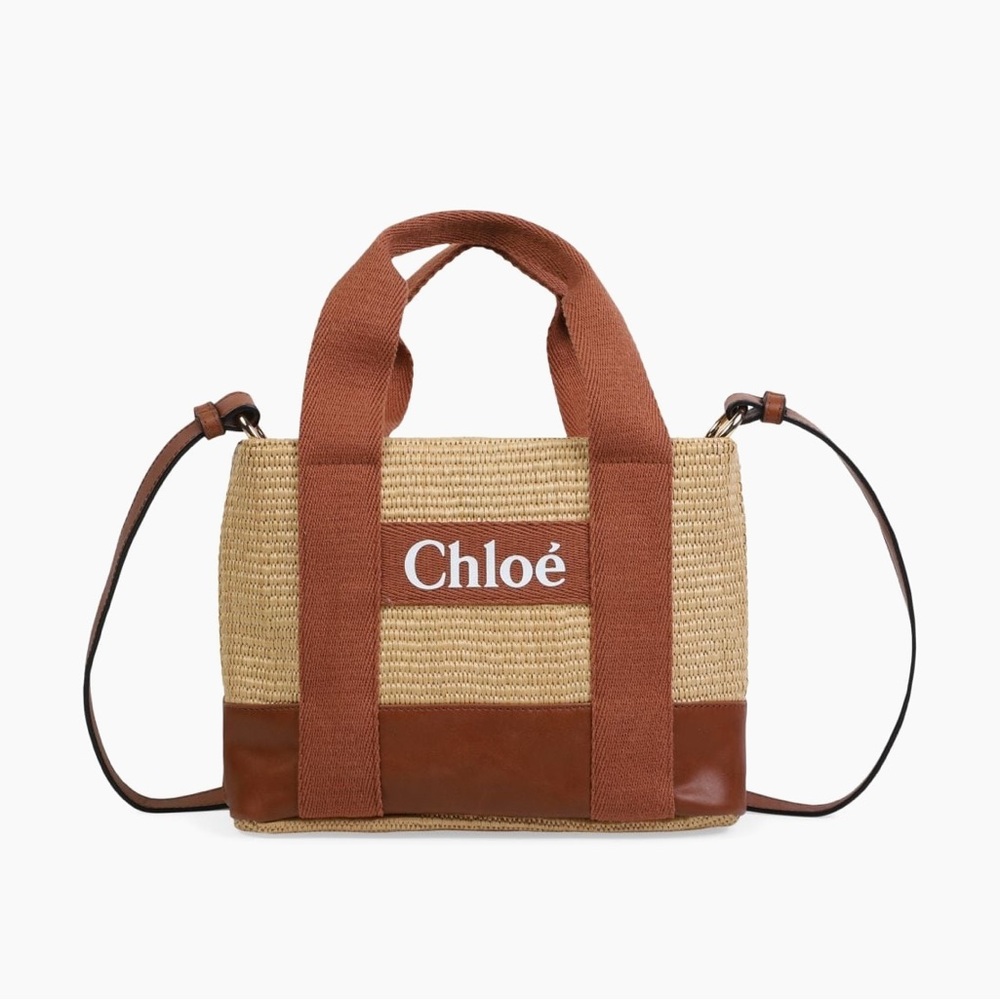 Chloé mini raffia and leather bag